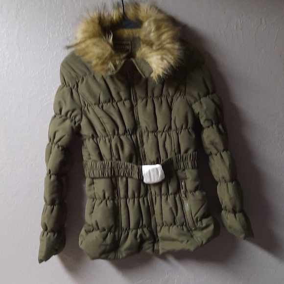 Fur hooded❣ last one Parka puffer jacket with belt - Picture 4 of 16